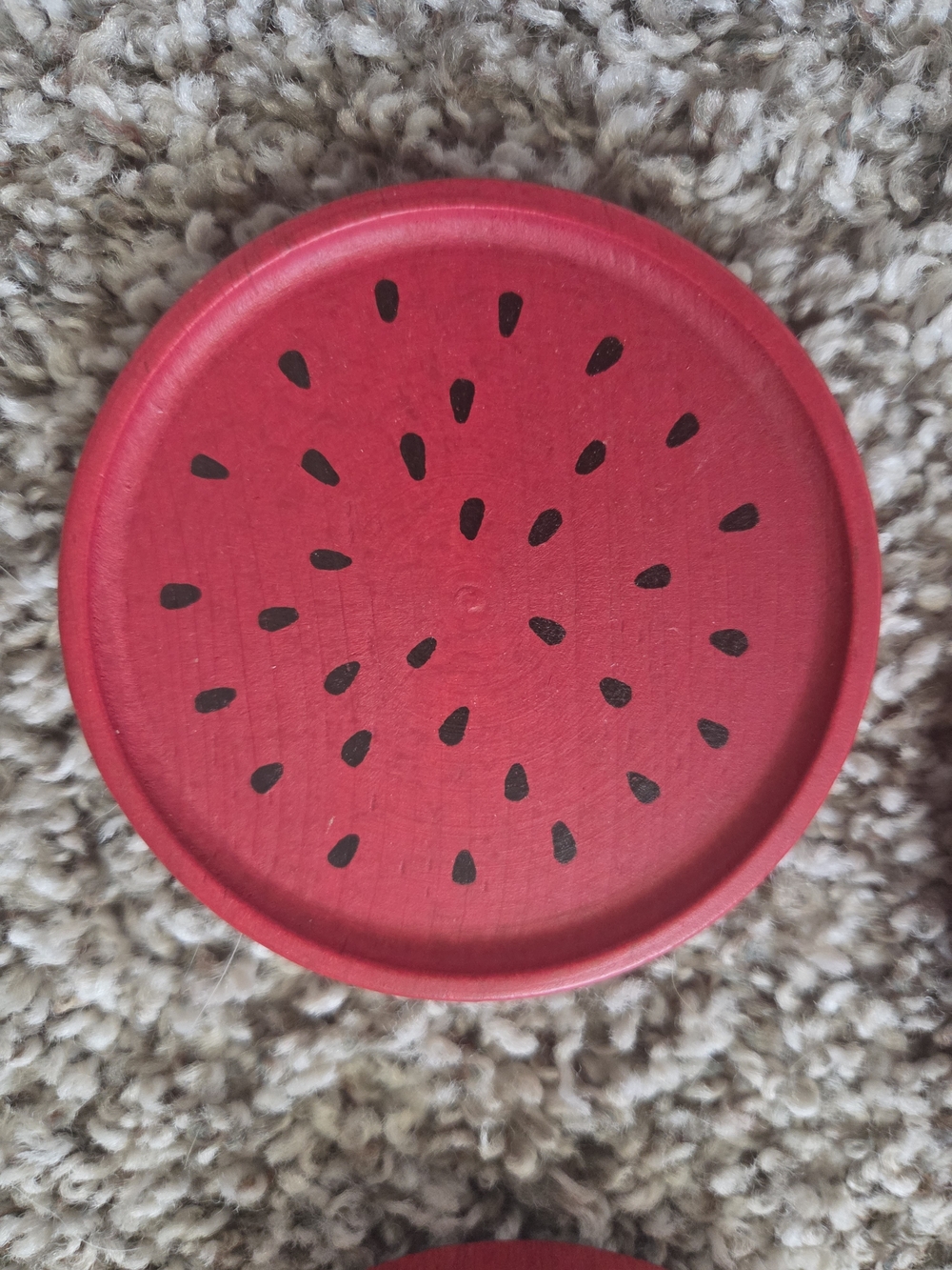 Watermelon-Themed Napkin Rings & Coasters Set in Red and Green - Picture 6 of 8